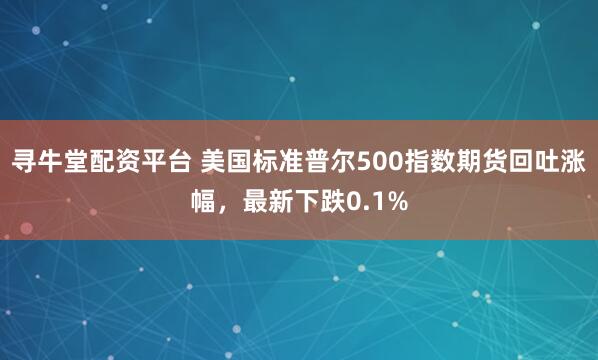 寻牛堂配资平台 美国标准普尔500指数期货回吐涨幅，最新下跌0.1%